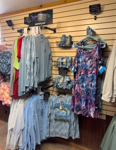 lees ferry clothing Assorted outdoor clothing on display in retail store